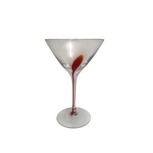 Artland Martini Glasses Teardrop Drip‎ Clear With Filament Drop